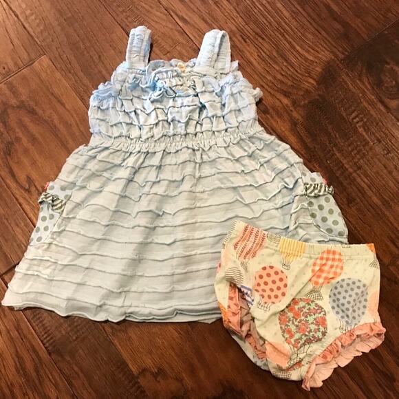 Matilda Jane Girls Dress | Lazy River Dress w/ Diaper Cover & Hat | 18-24 Months - Picture 7 of 11